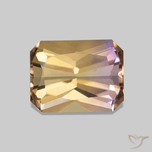 2.29ct Bicolore Amétrine, Taille émeraude, VVS