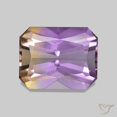 3.30ct Bicolore Amétrine, Taille émeraude, VVS-VS