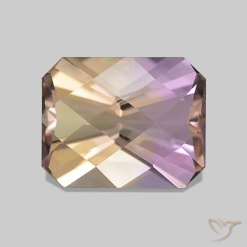 3.31ct Bicolore Amétrine, Taille émeraude, VVS-VS