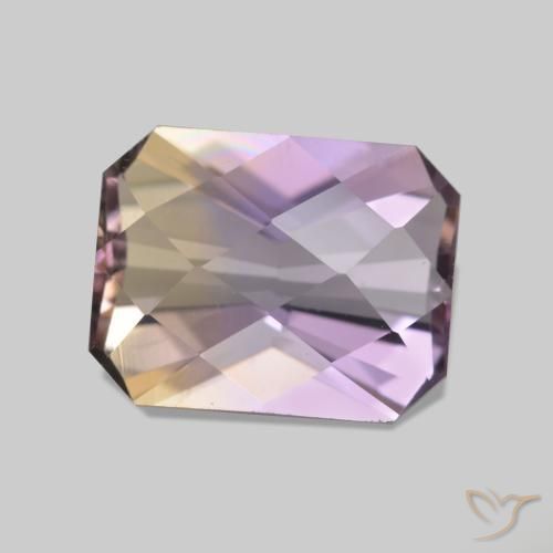 Amétrine Bicolore naturelle Taille émeraude, 2.12 ct, VVS-VS