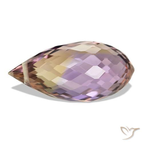 Amétrine Bicolore naturelle Briolette, 8.46 ct, VVS-VS