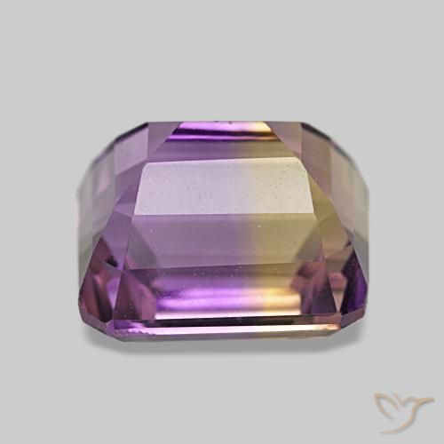 Amétrine bicolore naturelle taille émeraude, 4,22 ct, VVS-VS