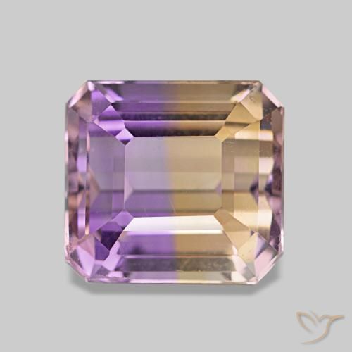 Amétrine bicolore naturelle taille émeraude, 3,42 ct, VVS-VS