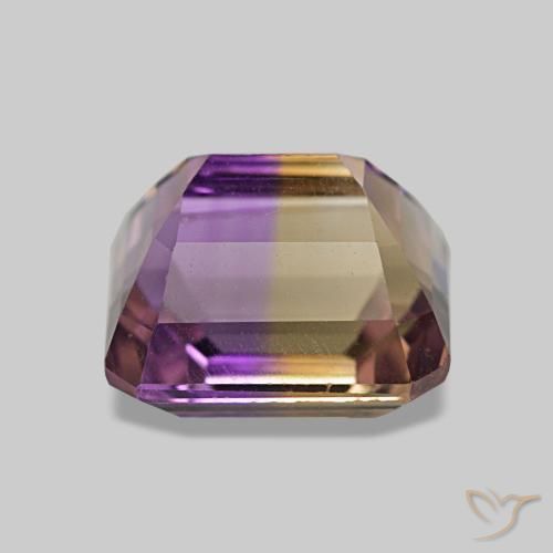 Amétrine bicolore naturelle taille émeraude, 3,42 ct, VVS-VS