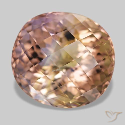 Amétrine bicolore naturelle coupe ovale, 15,86 ct, VVS-VS