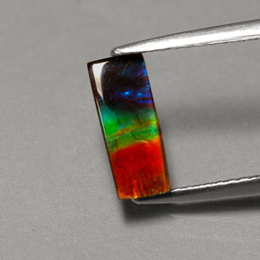 Ammolite Multicolore naturelle Baquette, 1.11 ct, Opaque