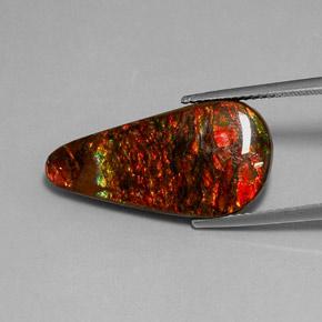 Ammolite Multicolore naturelle En forme de poire, 9.52 ct, Opaque