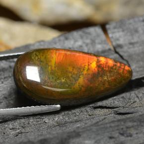 Ammolite multicolore naturelle en forme de poire, 8,95 ct, opaque