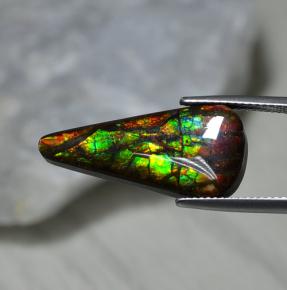 Ammolite Multicolore naturelle En forme de poire, 10.29 ct, Opaque