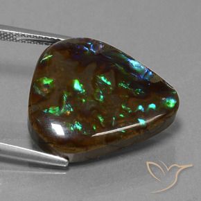 Ammolite Multicolore naturelle En forme de poire, 16.77 ct, Opaque