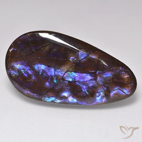 Ammolite multicolore naturelle en forme de poire, 20,69 ct, opaque