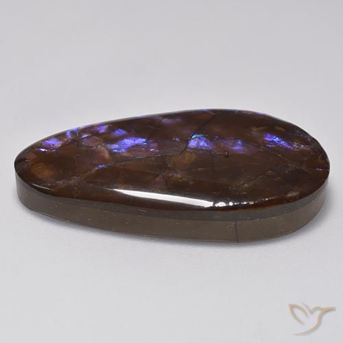 Ammolite multicolore naturelle en forme de poire, 20,69 ct, opaque