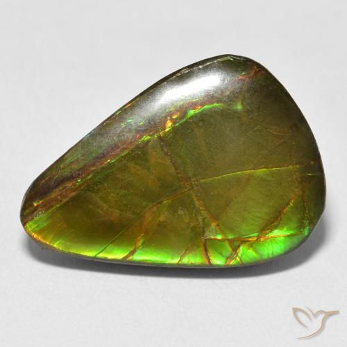 11.59ct Naturel Multicolore Ammolite, En forme de poire, Opaque