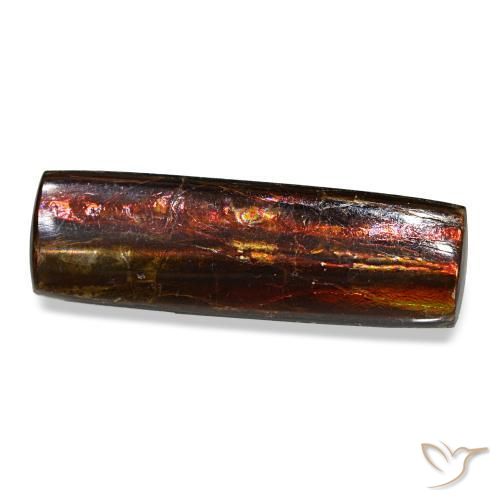 Ammolite multicolore naturelle baguette, 4,55 ct, opaque