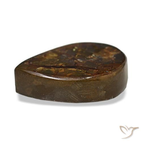 Ammolite multicolore naturelle en forme de poire, 6,06 ct, opaque