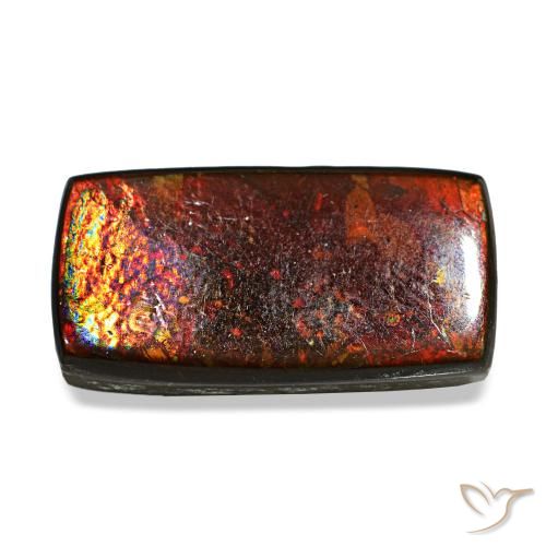 Ammolite multicolore naturelle baguette, 5,53 ct, opaque