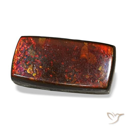 Ammolite multicolore naturelle baguette, 5,53 ct, opaque