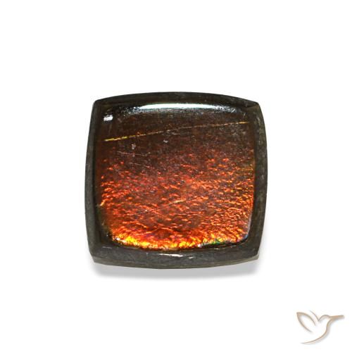 Ammolite multicolore naturelle baguette, 1,04 ct, opaque