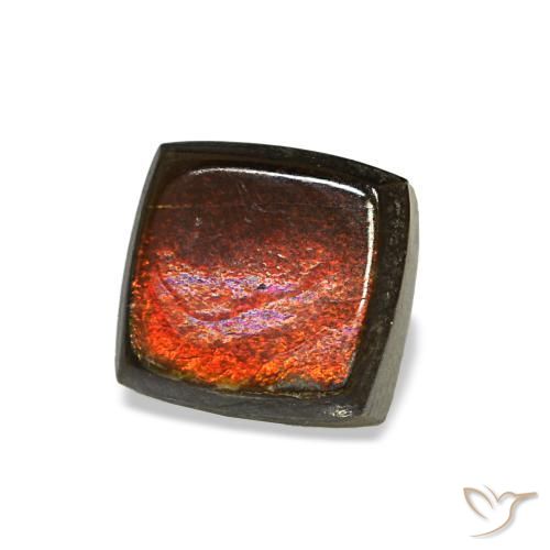 Ammolite multicolore naturelle baguette, 1,04 ct, opaque
