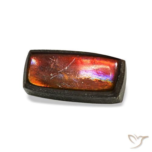Ammolite multicolore naturelle baguette, 1,65 ct, opaque