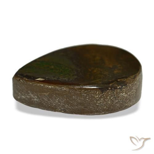 Ammolite multicolore naturelle en forme de poire, 5,02 ct, opaque