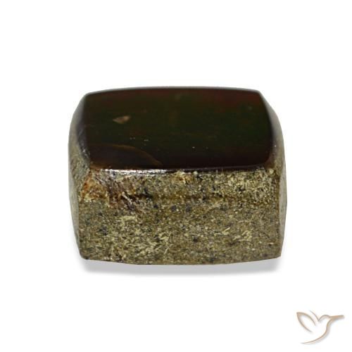 Ammolite multicolore naturelle carré, 1,45 ct, opaque