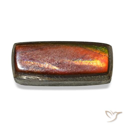 Ammolite multicolore naturelle baguette, 1,44 ct, opaque