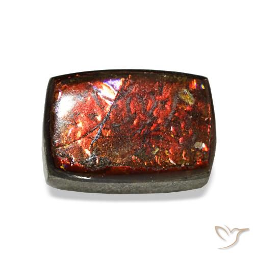 Ammolite multicolore naturelle baguette, 1,62 ct, opaque