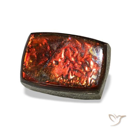 Ammolite multicolore naturelle baguette, 1,62 ct, opaque