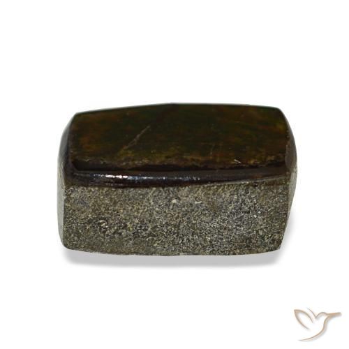Ammolite multicolore naturelle baguette, 1,62 ct, opaque