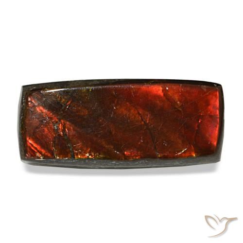 Ammolite multicolore de 3,83 ct, baguette, opaque