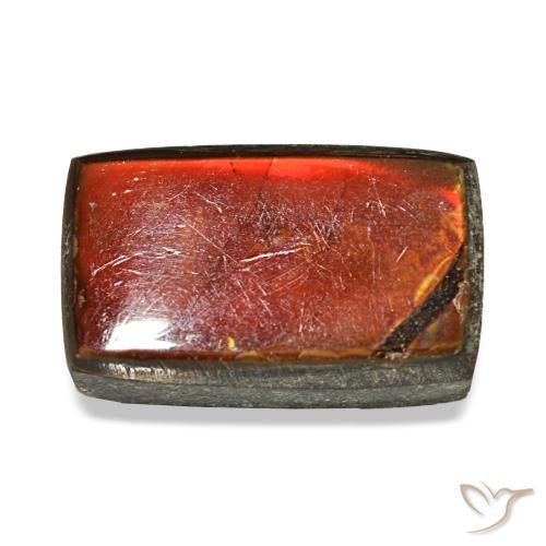Ammolite multicolore naturelle baguette, 3,40 ct, opaque