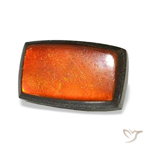 Ammolite multicolore naturelle baguette, 1,96 ct, opaque