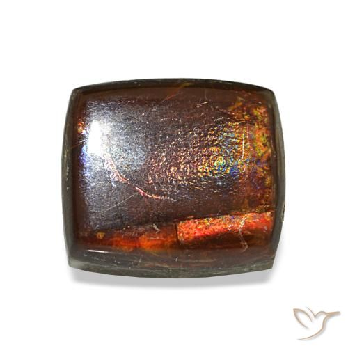 Ammolite multicolore naturelle baguette, 2,43 ct, opaque