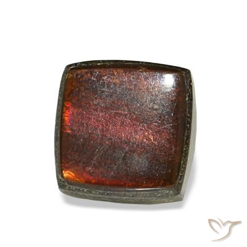 Ammolite multicolore naturelle carré, 1,52 ct, opaque