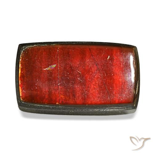Ammolite multicolore naturelle baguette, 3,78 ct, opaque