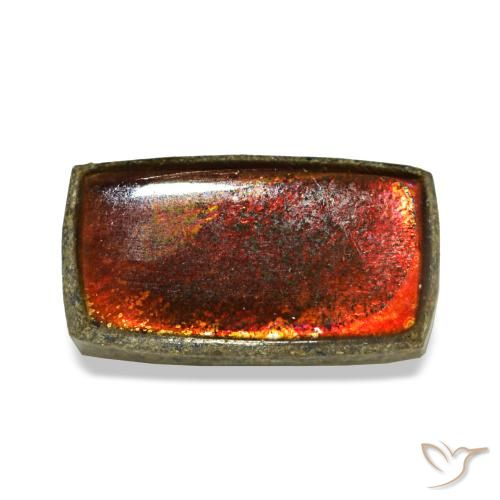 Ammolite multicolore naturelle baguette, 1,26 ct, opaque