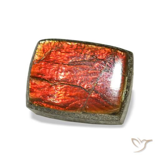 Ammolite multicolore naturelle baguette, 1,23 ct, opaque