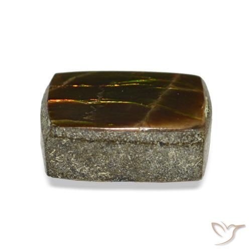 Ammolite multicolore naturelle baguette, 1,23 ct, opaque