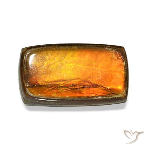 Ammolite multicolore naturelle baguette, 1,87 ct, opaque