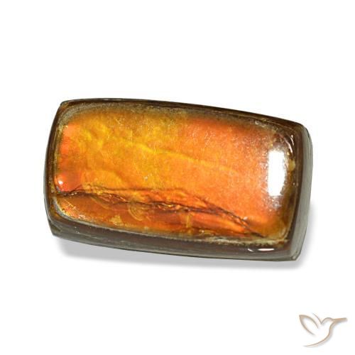 Ammolite multicolore naturelle baguette, 1,87 ct, opaque