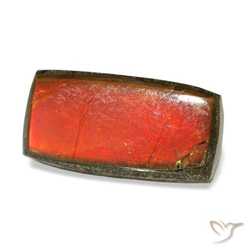 Ammolite multicolore naturelle baguette, 1,51 ct, opaque