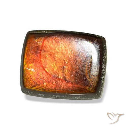 Ammolite multicolore naturelle baguette, 1,79 ct, opaque