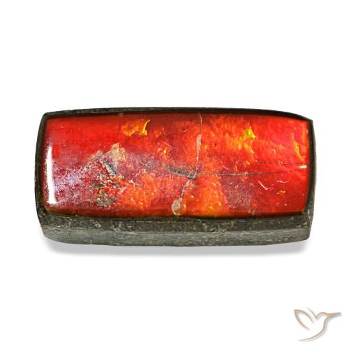 Ammolite multicolore naturelle baguette, 2,35 ct, opaque