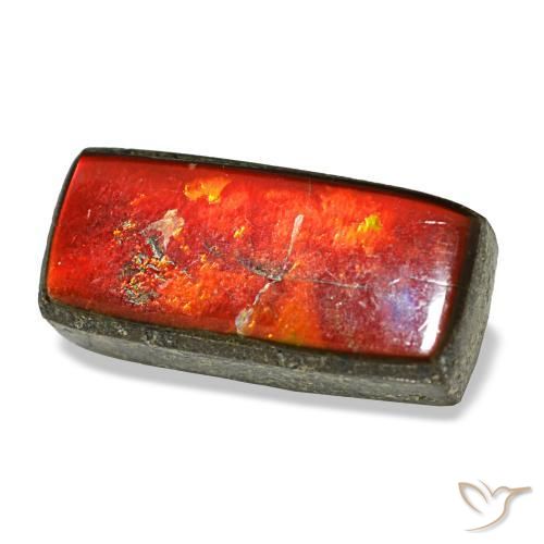Ammolite multicolore naturelle baguette, 2,35 ct, opaque