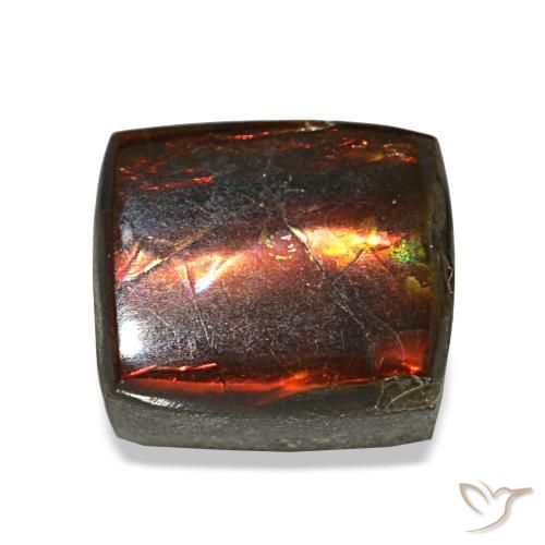 Ammolite multicolore naturelle baguette, 1,93 ct, opaque