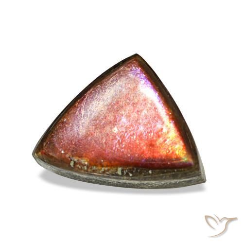 Ammolite multicolore naturelle trillion, 1,17 ct, opaque