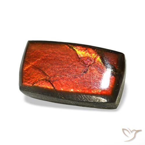 Ammolite multicolore naturelle baguette, 1,33 ct, opaque