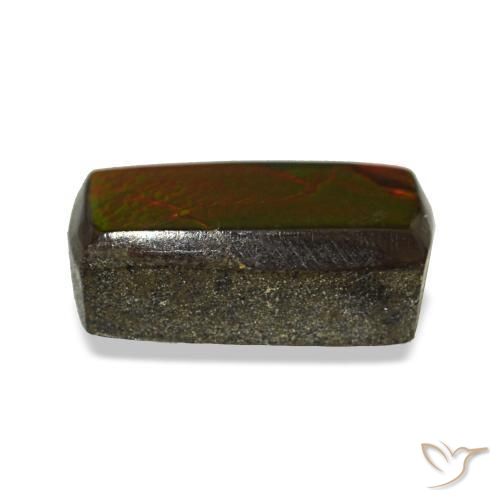 Ammolite multicolore naturelle baguette, 1,33 ct, opaque