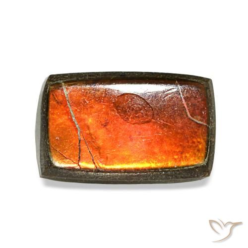 Ammolite multicolore naturelle baguette, 1,68 ct, opaque